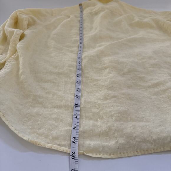 Vintage Tommy Bahama 100% LINEN Shirt Men’s Medium Long Sleeve Yellow Beachy - Picture 6 of 8